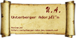Unterberger Adorján névjegykártya